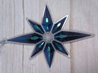 Handmade Chameleon Star Ornament – Glacier