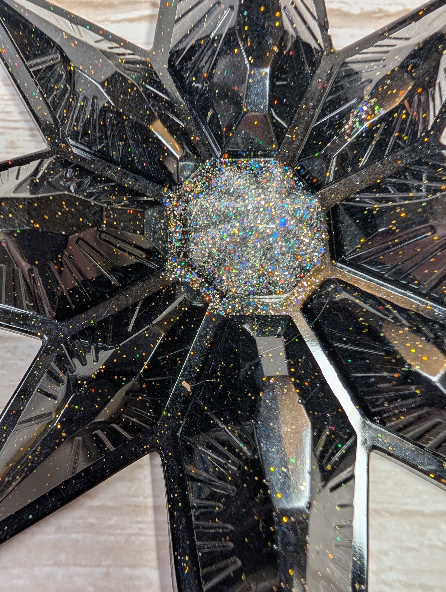 Handmade Chameleon Star Ornament – Monochrome