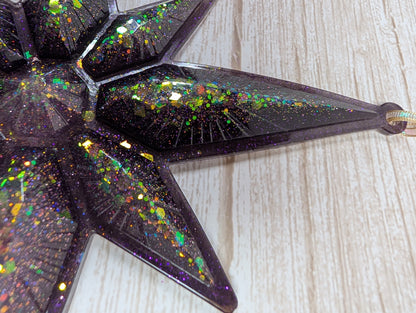 Handmade Chameleon Star Ornament – Purple Nebula