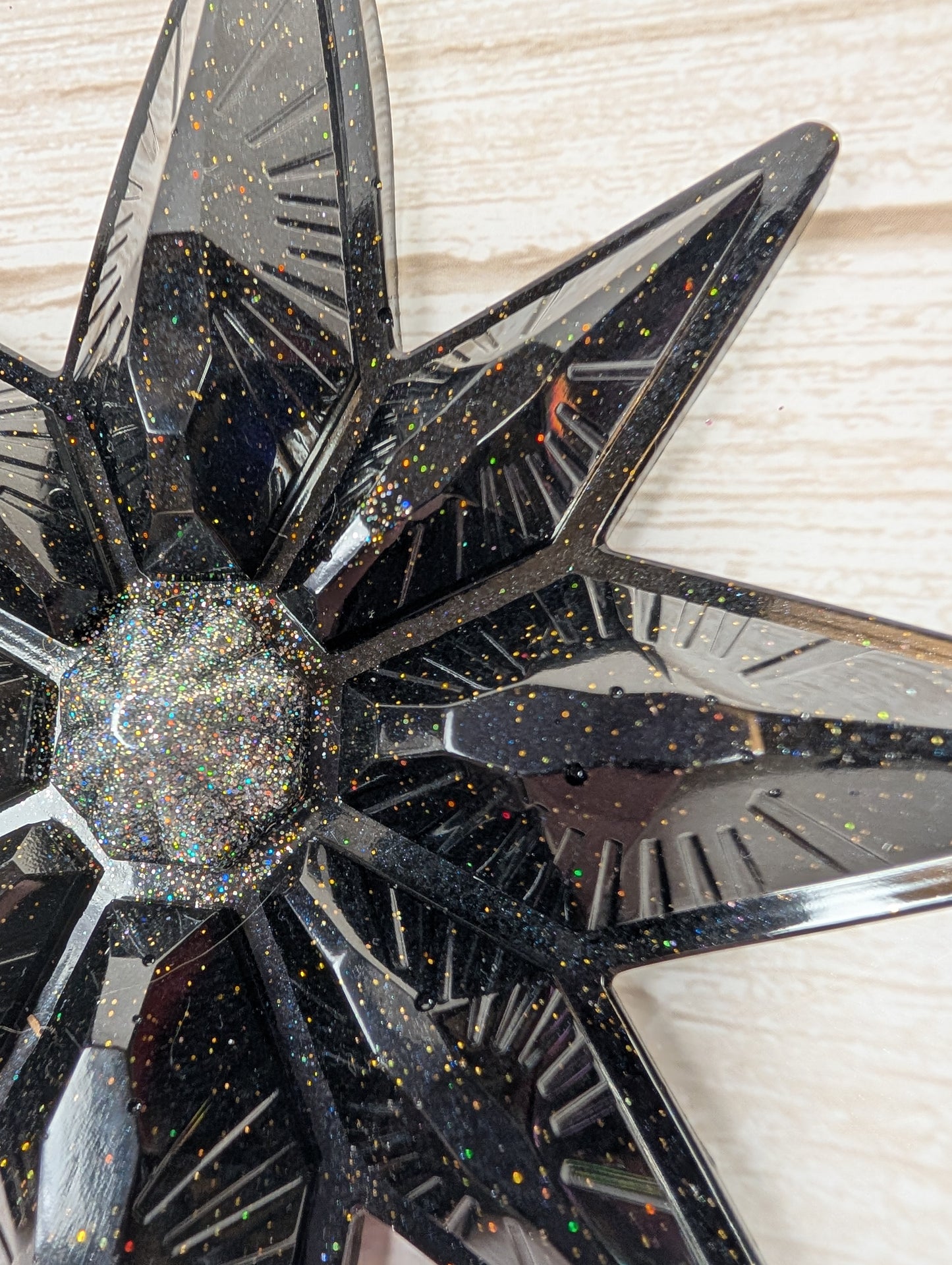 Handmade Chameleon Star Ornament – Monochrome