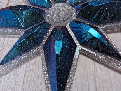 Handmade Chameleon Star Ornament – Glacier