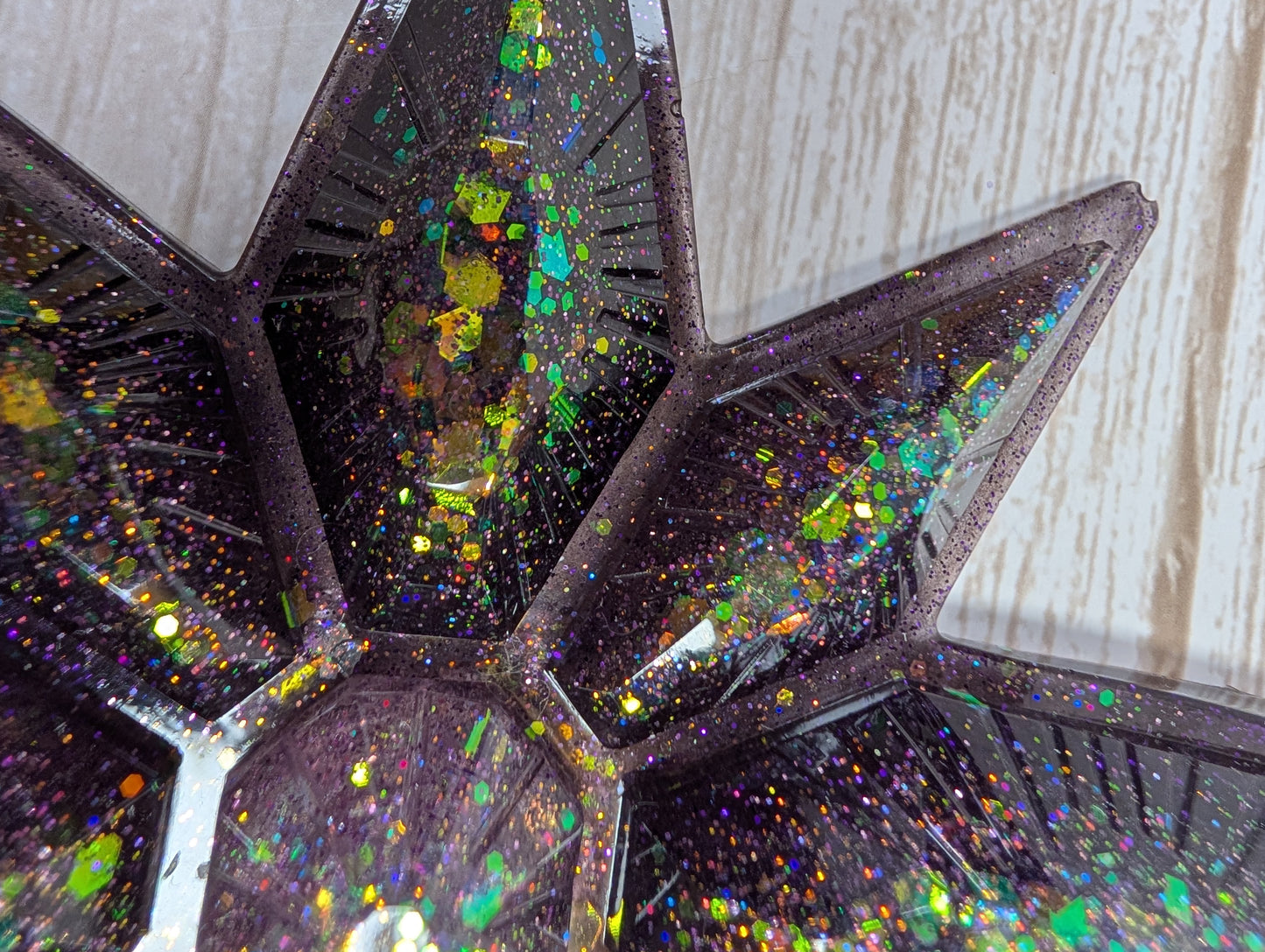 Handmade Chameleon Star Ornament – Purple Nebula