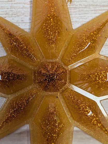 Handmade Chameleon Star Ornament – Honey Gold