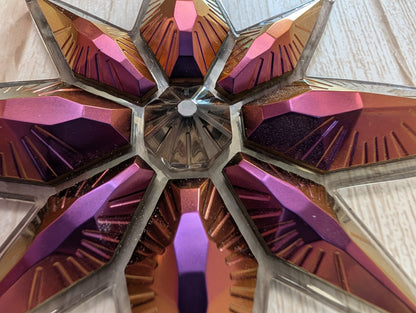 Handmade Chameleon Star Ornament – Purple & Copper Shift