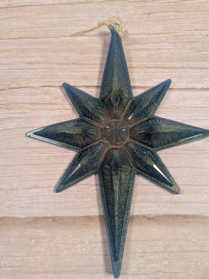Handmade Chameleon Star Ornament – Sea Green