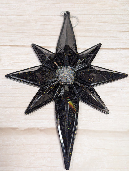 Handmade Chameleon Star Ornament – Monochrome