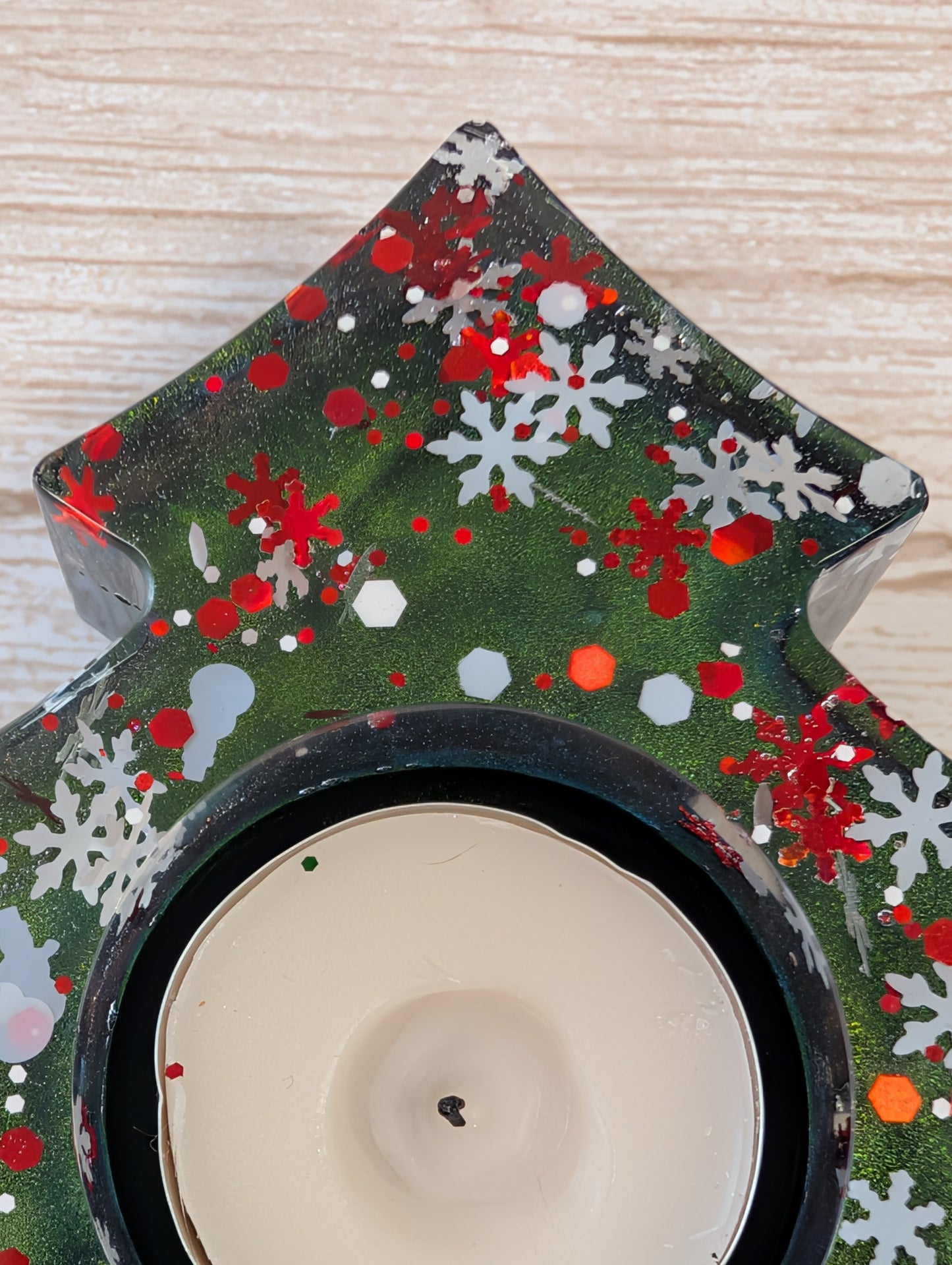 Handmade Resin Christmas Tree Tealight Holder