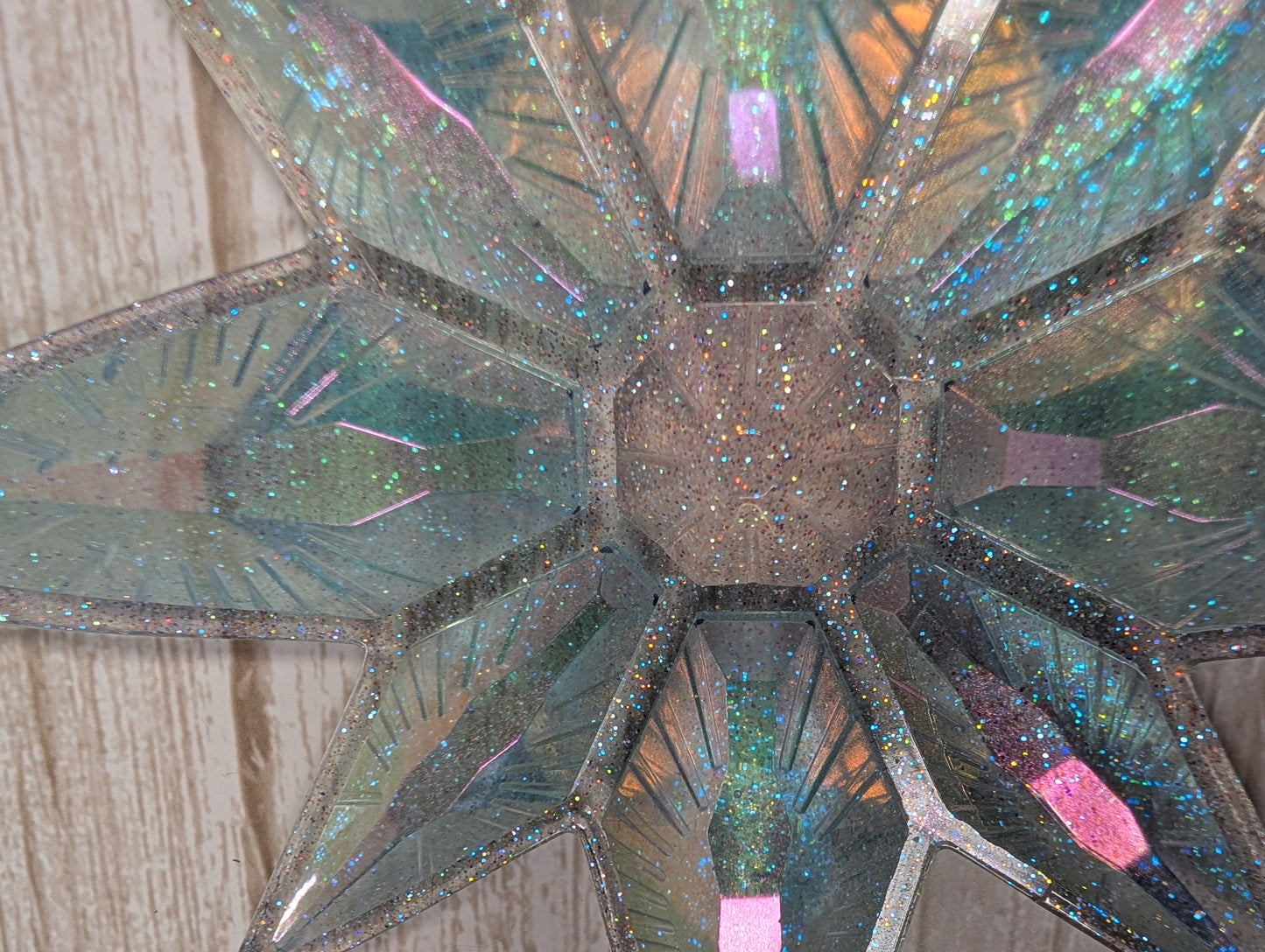 Handmade Chameleon Star Ornament – Winter Fae