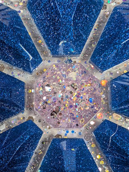 Handmade Chameleon Star Ornament – Blue Crystal