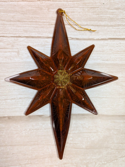 Handmade Chameleon Star Ornament – Red and Gold