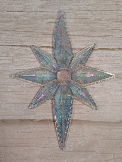 Handmade Chameleon Star Ornament – Winter Fae